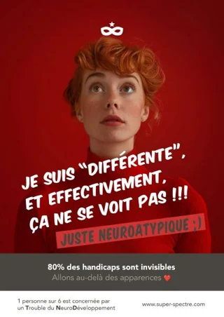 Je suis différente, et effectivement, ça ne se voit pas !!! 80% des handicaps sont invisibles. Allons au-delà des apparences.